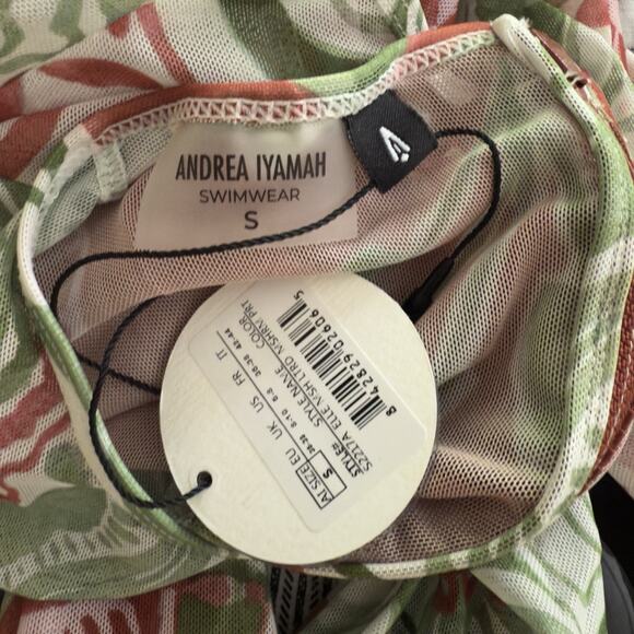 Andrea Iyamah Elle Abstract Mushroom Bodysuit Semi Sheer Mesh Leotard Size S - Picture 6 of 10